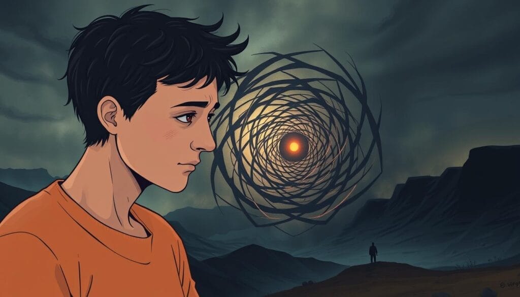 A detailed illustration of the coexistence of psychiatric conditions and epilepsy. In the foreground, a figure with a pensive expression, representing the internal struggles of an individual grappling with the complexities of comorbidities. In the middle ground, a swirling vortex of intricate patterns and shapes, symbolizing the intertwined nature of the conditions. The background features a dimly lit, atmospheric landscape, evoking a sense of the challenges and uncertainties faced by those with this dual burden. The lighting is soft and muted, creating a contemplative mood. The overall composition aims to convey the complex and nuanced relationship between psychiatric disorders and epilepsy. A detailed illustration of the coexistence of psychiatric conditions and epilepsy. In the foreground, a figure with a pensive expression, representing the internal struggles of an individual grappling with the complexities of comorbidities. In the middle ground, a swirling vortex of intricate patterns and shapes, symbolizing the intertwined nature of the conditions. The background features a dimly lit, atmospheric landscape, evoking a sense of the challenges and uncertainties faced by those with this dual burden. The lighting is soft and muted, creating a contemplative mood. The overall composition aims to convey the complex and nuanced relationship between psychiatric disorders and epilepsy.