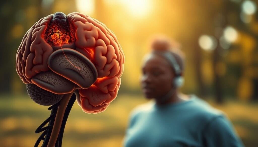 A high-contrast, photorealistic image of multiple sclerosis (MS), a complex neurological condition, depicted through a thoughtful, personalized approach. In the foreground, a detailed cross-section of a human brain, with areas of demyelination and scar tissue visible, representing the effects of MS. The middle ground features a person, their face obscured, engaged in an activity or therapy tailored to their individual needs and symptoms. The background is a blurred, ethereal landscape, suggesting the holistic, multifaceted nature of managing this disease. Warm, natural lighting illuminates the scene, conveying a sense of hope and personal empowerment. The overall composition and mood aim to capture the essence of the section title, highlighting the essential role of personalized care in addressing the challenges of multiple sclerosis. A high-contrast, photorealistic image of multiple sclerosis (MS), a complex neurological condition, depicted through a thoughtful, personalized approach. In the foreground, a detailed cross-section of a human brain, with areas of demyelination and scar tissue visible, representing the effects of MS. The middle ground features a person, their face obscured, engaged in an activity or therapy tailored to their individual needs and symptoms. The background is a blurred, ethereal landscape, suggesting the holistic, multifaceted nature of managing this disease. Warm, natural lighting illuminates the scene, conveying a sense of hope and personal empowerment. The overall composition and mood aim to capture the essence of the section title, highlighting the essential role of personalized care in addressing the challenges of multiple sclerosis.